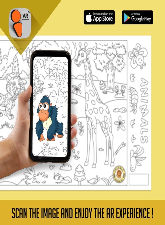 Inkmeo | Animal Wall Colouring Roll | AR Enabled | Interactive Educational Learning Chart | for Kids | of All Ages | Best Gift | Size (6 X 40 Inches) | Wildlife Awareness and Discovery - Image 5