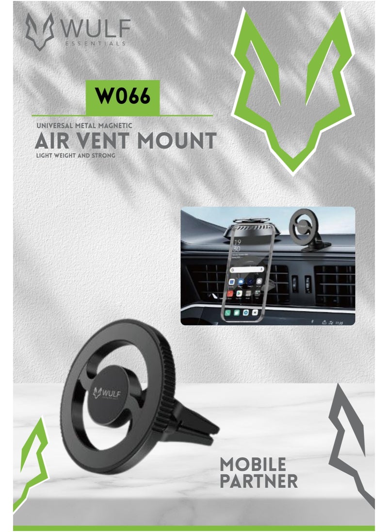 Wulf Essentials WULF ESSENTIALS W066 Air Vent Mount – Universal Magnetic Car Phone Holder 