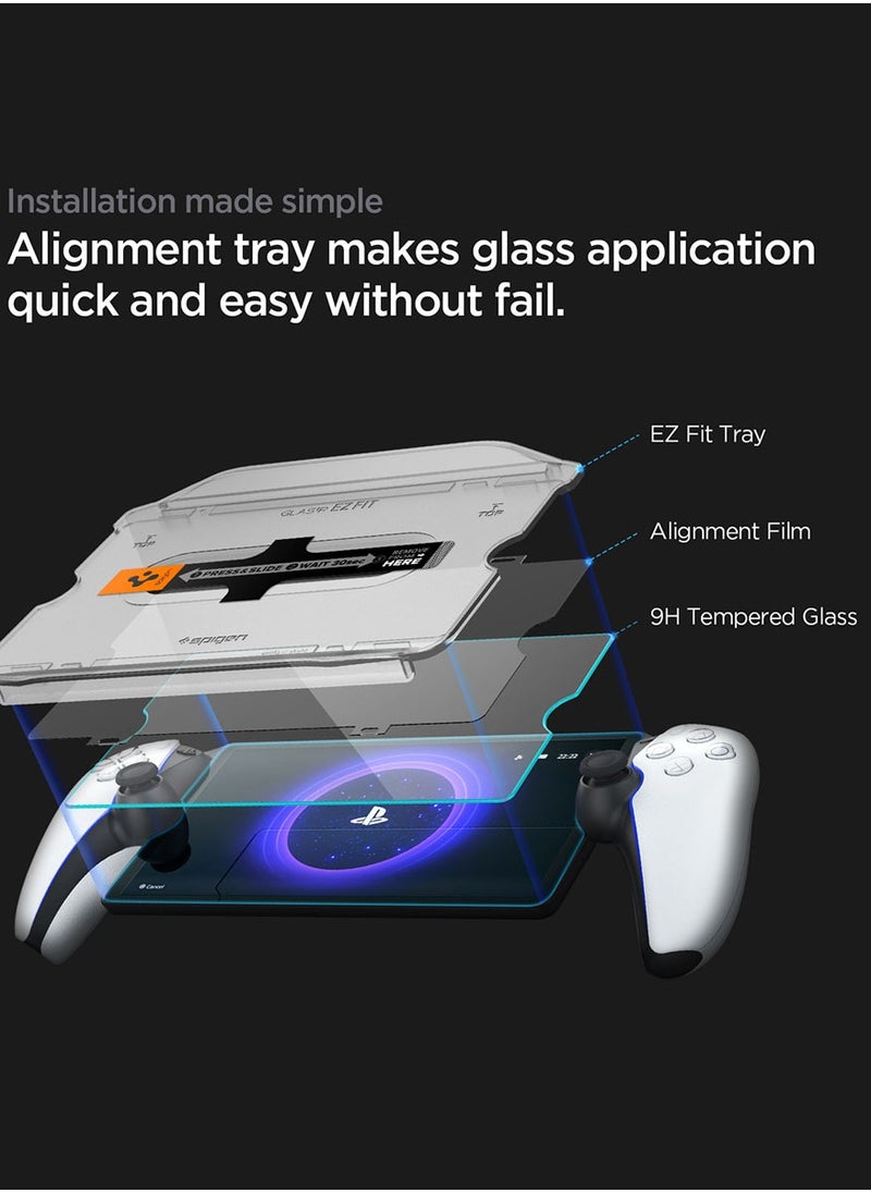 Spigen - Glastr Ez Fit for PlayStation Portal Remote Player Screen Protector Premium Tempered Glass with Easy Install Kit - Image 1