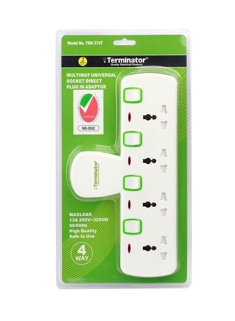 Terminator 4 Way Universal T-Socket Multi Adaptor  - Image 1