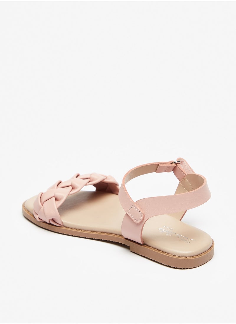 Flora Bella By Shoexpress - Girls Strappy Flat Sandals with Hook and Loop Closure Ramadan Collection - Image 1