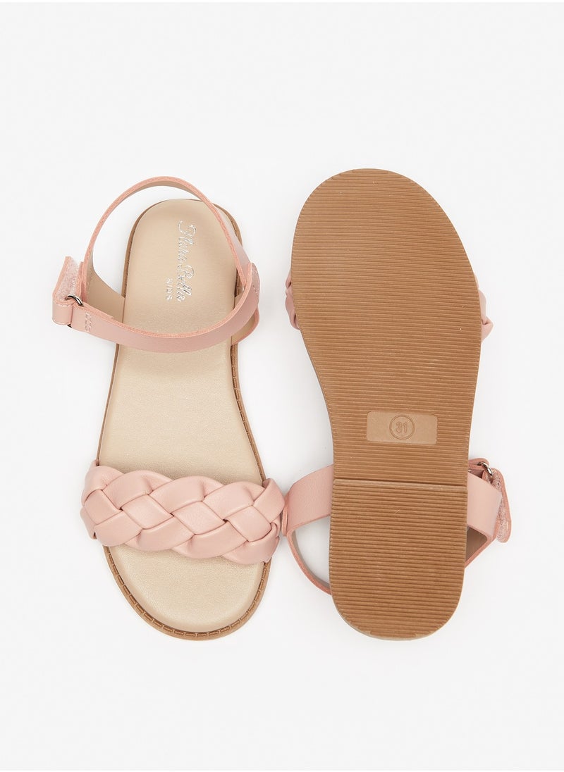 Flora Bella By Shoexpress - Girls Strappy Flat Sandals with Hook and Loop Closure Ramadan Collection - Image 1
