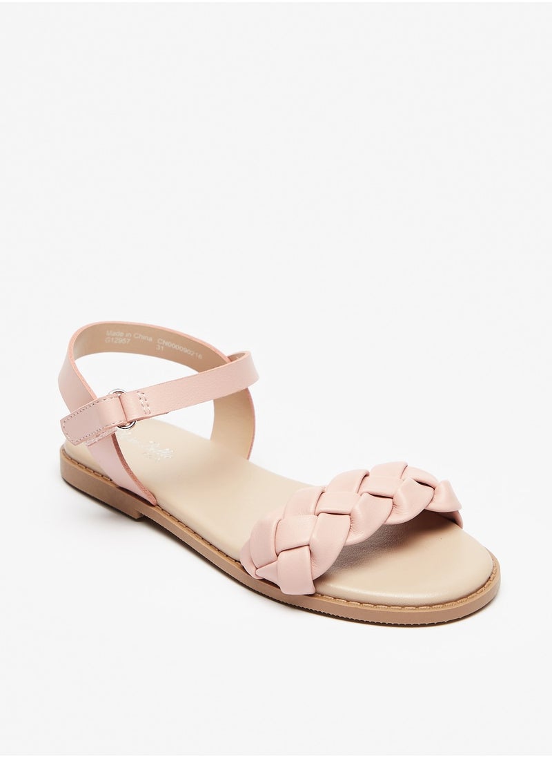 Flora Bella By Shoexpress - Girls Strappy Flat Sandals with Hook and Loop Closure Ramadan Collection - Image 1