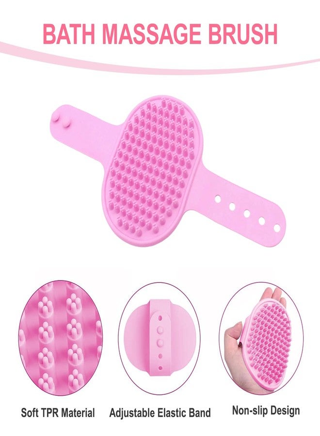 Kemodia 6PCS Pink Dog Washing Kit with Dog Brush, Shampoo Brush, Bath Scrubber,Washing Gloves, 39.7" × 20.5" Towel and Big Toiletries Bag. - Image 4