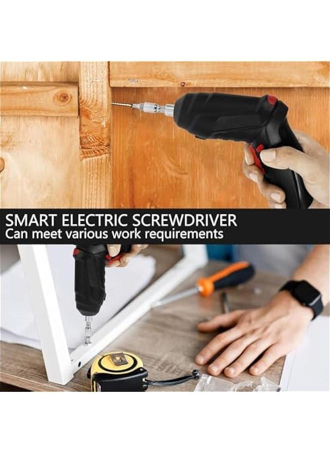 TRASSLE Electric Screwdriver, Cordless Screwdriver 48 PCS Power Screwdrivers Set, 3.6V Rechargeable and Rotating Cordless Electric Screwdriver with Built-in LED Work Light, USB Charging Easy to Use  - Image 5