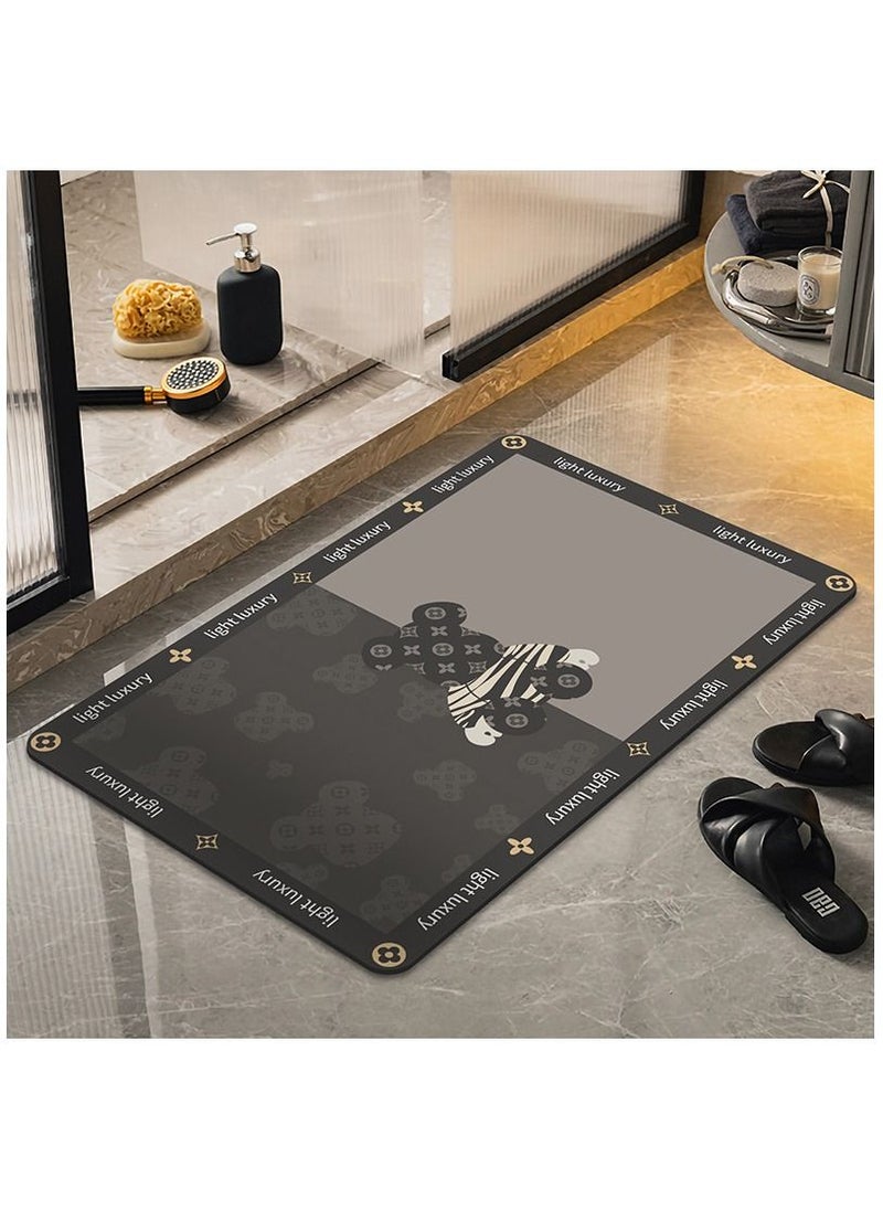 Taiahiro - Bathroom absorbent quick drying mat, toilet door living room carpet, imitation diatom mud mat, Rectangle - Image 1