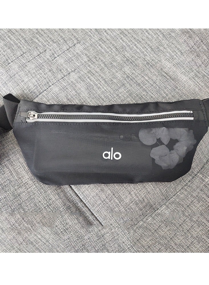 alo Aloyoga lightweight sports waist bag, double-layer mesh phone waist bag, adjustable elastic waist bag  - Image 2