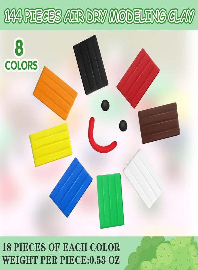 WinnerWhy 144 Pcs Total 76oz Air Dry Clay Soft Non-Toxic Molding Clay for DIY Arts Craft Sculpting Molding Projects Rewards Supplies(Multicolor) - Image 2