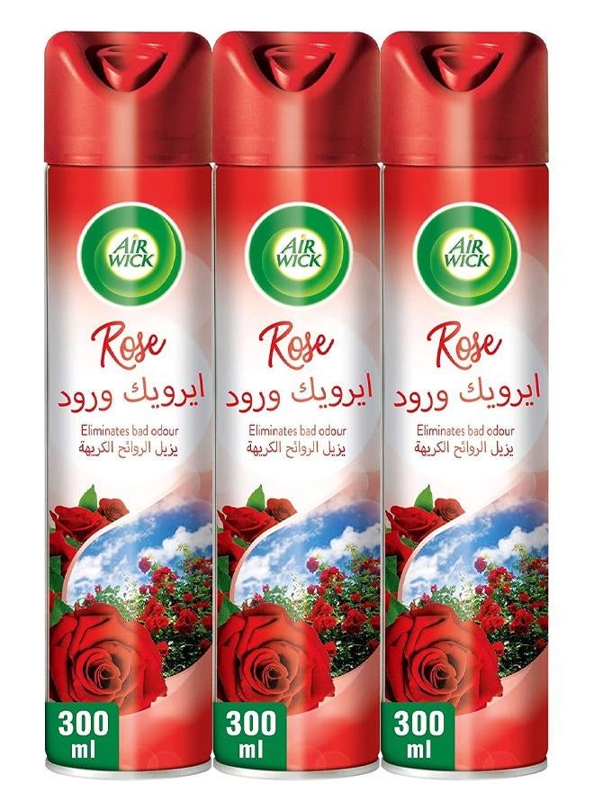 أير ويك معطر جو بخاخ بخاخ - برائحة الورد 300 مل عبوة من 3 قطع - Image 1