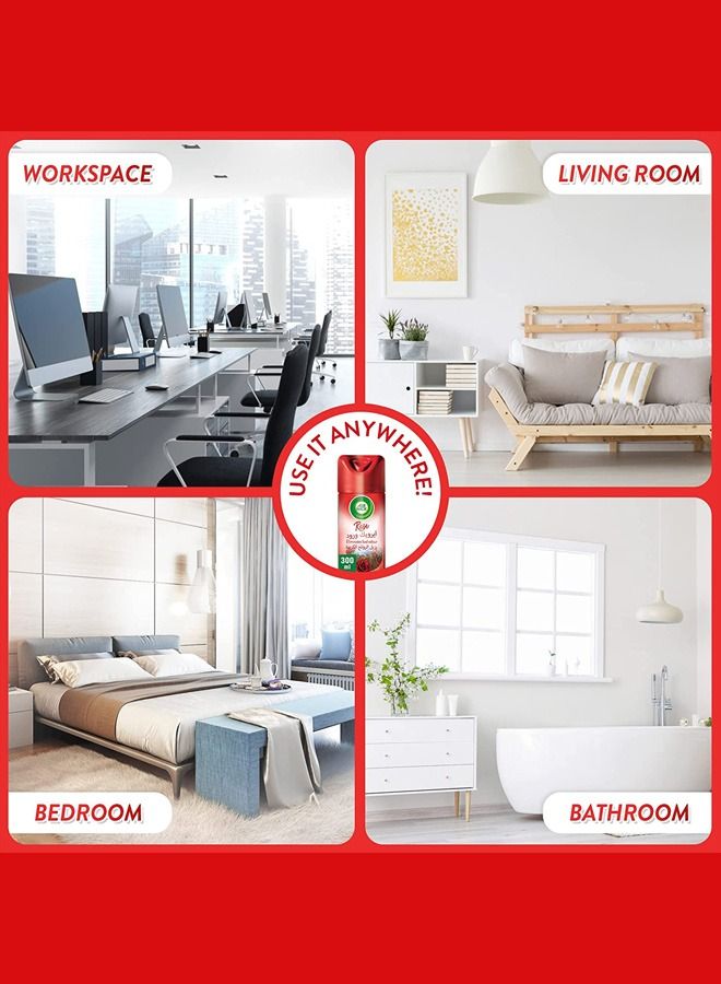 أير ويك معطر جو بخاخ بخاخ - برائحة الورد 300 مل عبوة من 3 قطع - Image 4