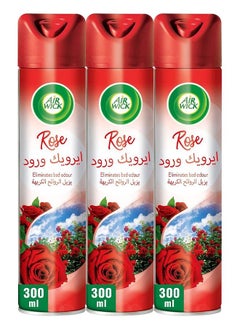 Air Wick Air Freshener Aerosol Spray - Rose 300ml Pack of 3  - Image 1