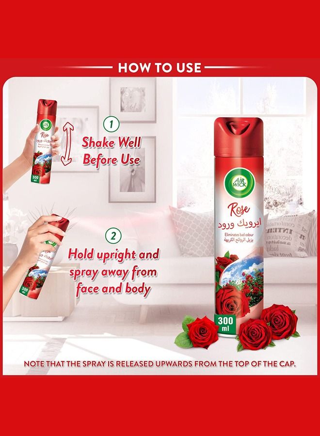 أير ويك معطر جو بخاخ بخاخ - برائحة الورد 300 مل عبوة من 3 قطع - Image 5