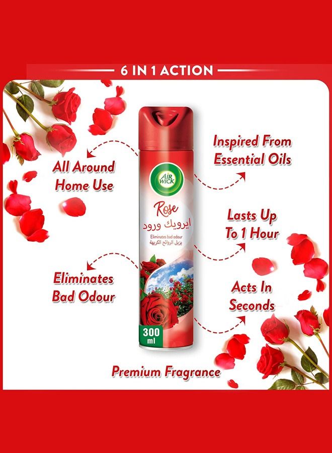 أير ويك معطر جو بخاخ بخاخ - برائحة الورد 300 مل عبوة من 3 قطع - Image 3