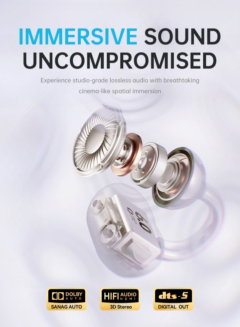 sanag S6S Pro Open-Ear Bluetooth Headphones, 4g Ultra-Light, 50H Battery, Immersive Sound, IPX4 Waterproof, Smart App Control - Image 4