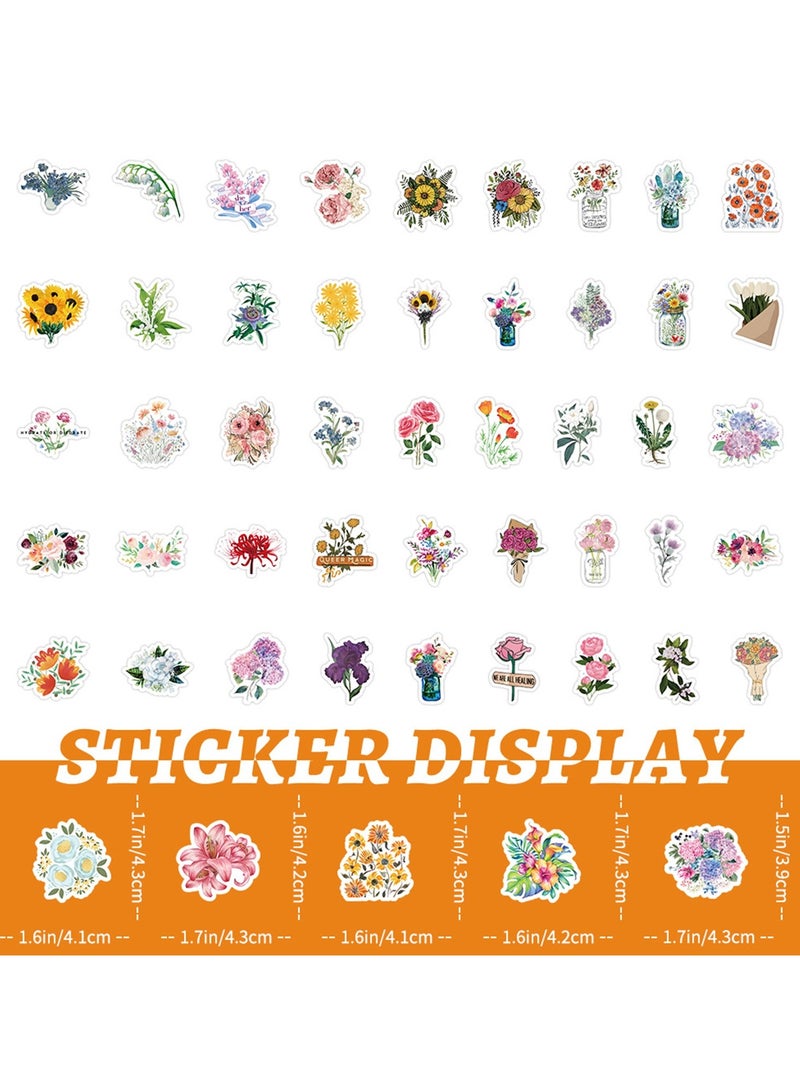 100 Pcs Flower Stickers Waterproof Floral Vinyl Stickers Decals for Water Bottles Laptop Scrapbooking Journaling - Image 5
