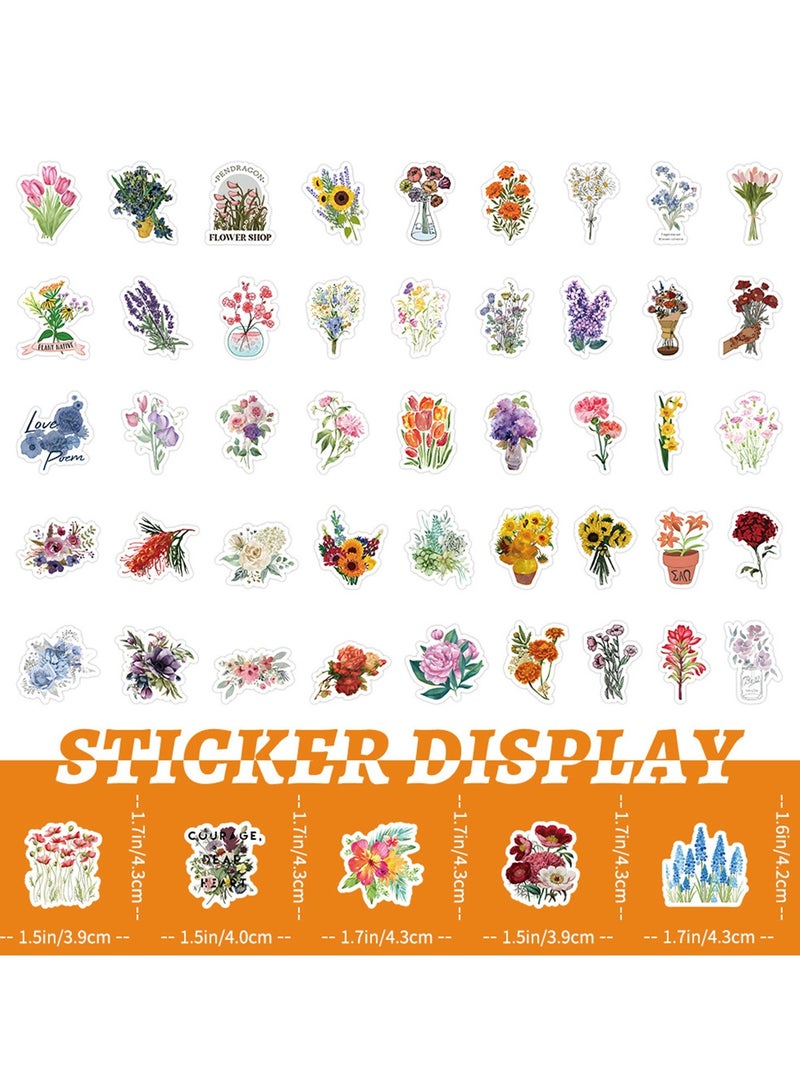 100 Pcs Flower Stickers Waterproof Floral Vinyl Stickers Decals for Water Bottles Laptop Scrapbooking Journaling - Image 4