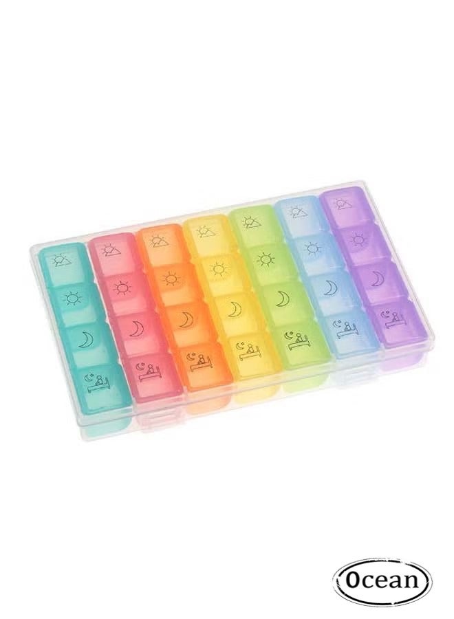JS Weekly Prescription Medicine 28-Slot Case Pill Organizer - Image 1