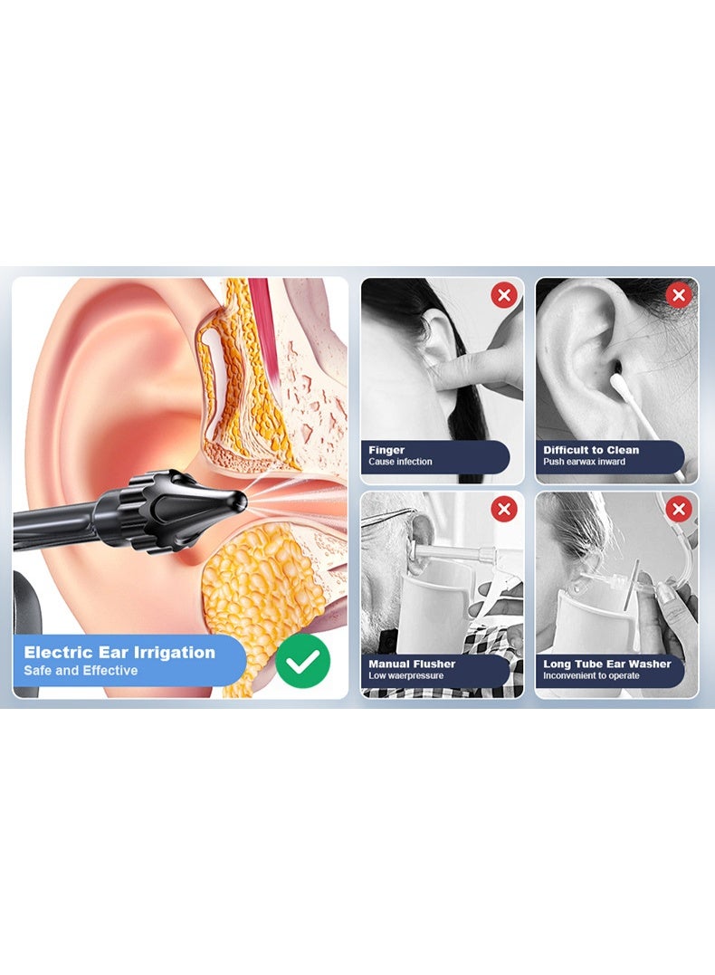 KISSUN Electric Ear Wax Removal System - Water Powered Ear Cleaner with 4 Pressure Modes & USB Rechargeable - Image 5