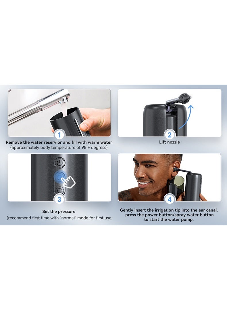 KISSUN Electric Ear Wax Removal System - Water Powered Ear Cleaner with 4 Pressure Modes & USB Rechargeable - Image 3