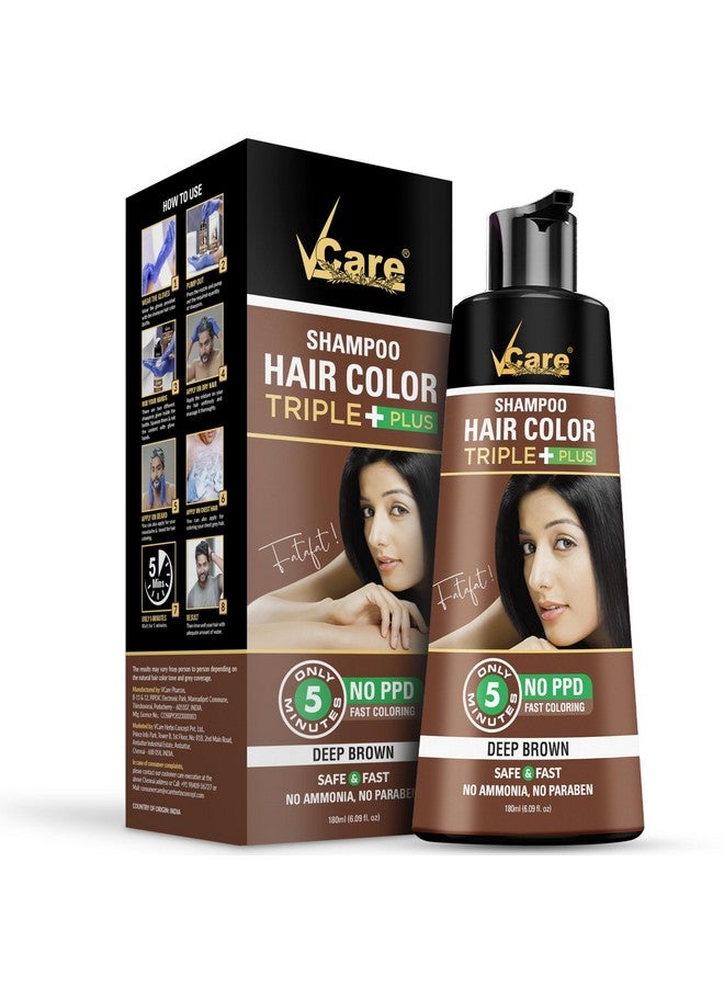 في كير شامبو تلوين الشعر للرجال والنساء، 180 مل، بني غامق | بدون أمونيا | لون شعر يدوم طويلاً | تغطية 100% للشعر الرمادي | لون شعر سهل الاستخدام في المنزل - Image 1