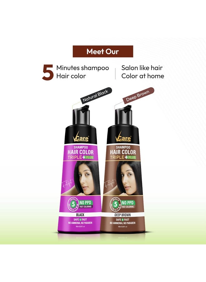 في كير شامبو تلوين الشعر للرجال والنساء، 180 مل، بني غامق | بدون أمونيا | لون شعر يدوم طويلاً | تغطية 100% للشعر الرمادي | لون شعر سهل الاستخدام في المنزل - Image 5