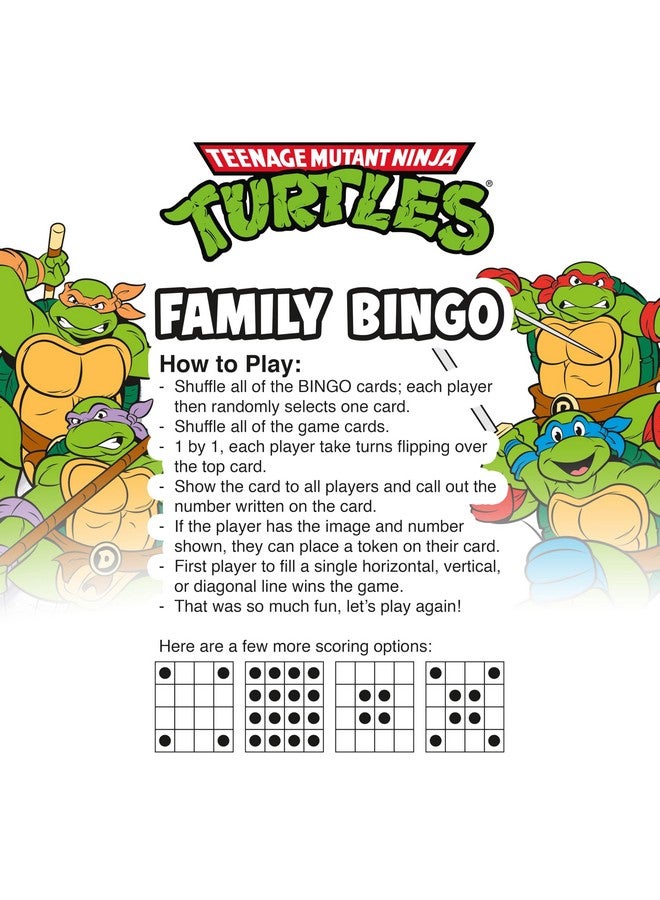Aquarius AQUARIUS Teenage Mutant Ninja Turtles Bingo Game - Fun Family Party Game for Kids, Teens and Adults - Entertaining Family Game Night Gift - Officially Licensed TMNT Merchandise - Ages 6 and Up - Image 3