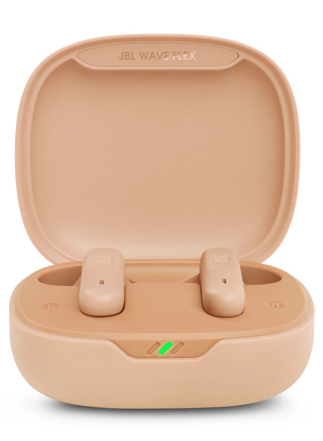 JBL Wave Flex True Wireless Earbuds, Deep Base Sound, Comfortable Fit, 32H Battery, Smart Ambient + Talkthru, Hands-Free Call, Voiceaware, Water And Dust Resistant Beige - Image 2