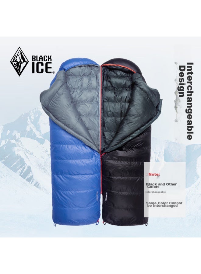 Black Ice Blackice A Series Envelope-style Down Sleeping Bag For Adults, Outdoor Camping, Duck Down Sleeping Bag, A700 , Blue, L - Image 2