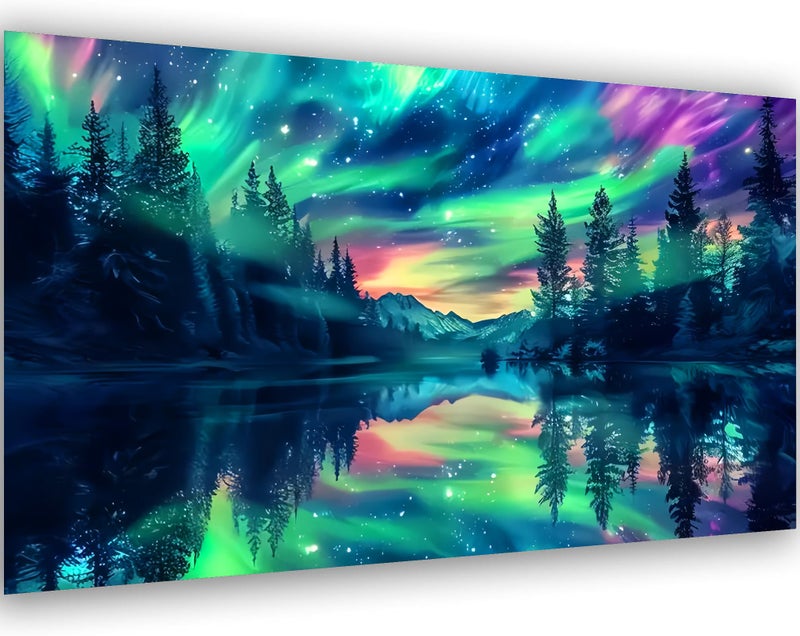 Meothan 5D Diamond Art Kits for Adults Extra Large Diamond Painting Kits for Adults Beginners, DIY Large Size Diamond Gem Art Dots Painting Kits for Home Walls Decor Gifts 27.6x16in (Northern Lights) - Image 1