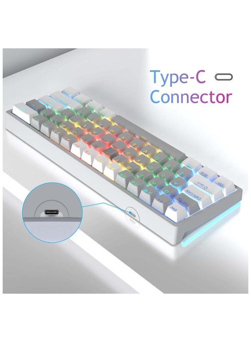 أولا لوحة مفاتيح ميكانيكية سلكية AULA F3261 مكونة من 61 مفتاحًا مع إمكانية التبديل السريع RGB ولوحة مفاتيح ألعاب مضغوطة مع إضاءة خلفية LED ووضع Type-C - Image 5