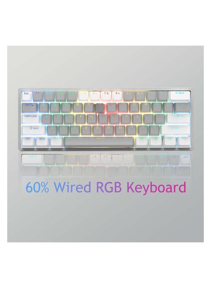 أولا لوحة مفاتيح ميكانيكية سلكية AULA F3261 مكونة من 61 مفتاحًا مع إمكانية التبديل السريع RGB ولوحة مفاتيح ألعاب مضغوطة مع إضاءة خلفية LED ووضع Type-C - Image 2