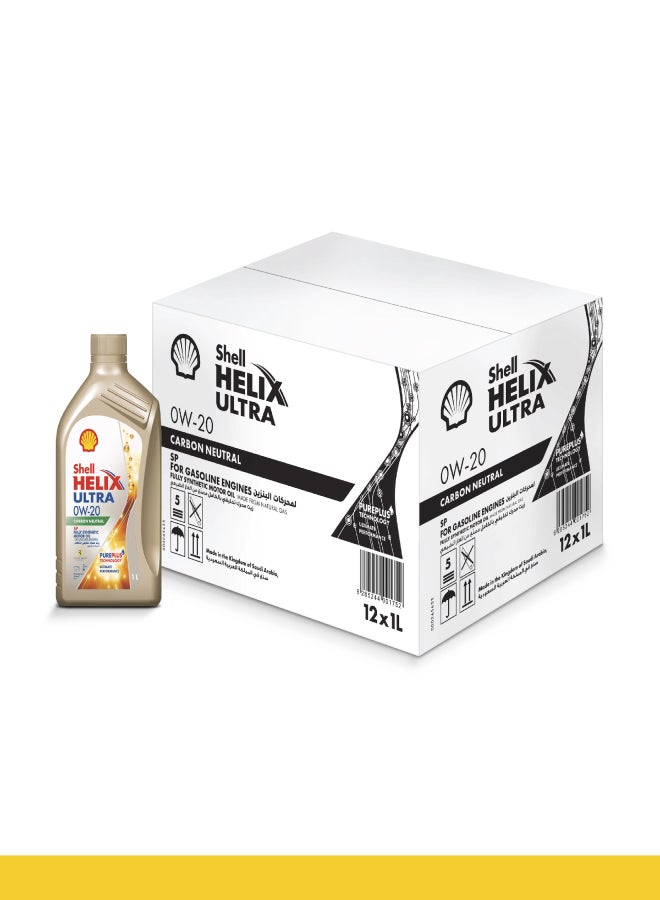 Shell Helix Ultra 0W-20 SP Plus Fully Synthetic Motor Oil (12 X 1 Litre Carton) - Image 1