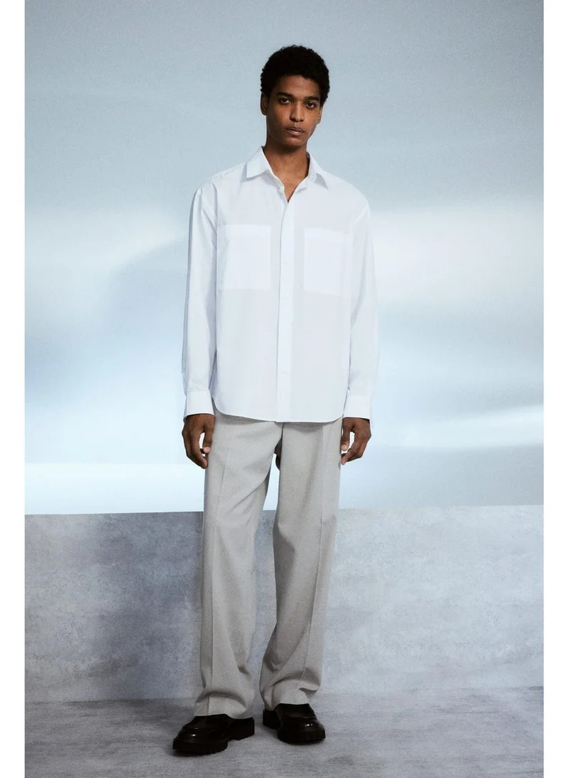 اتش اند ام قميص من البوبلين بقصّة واسعة