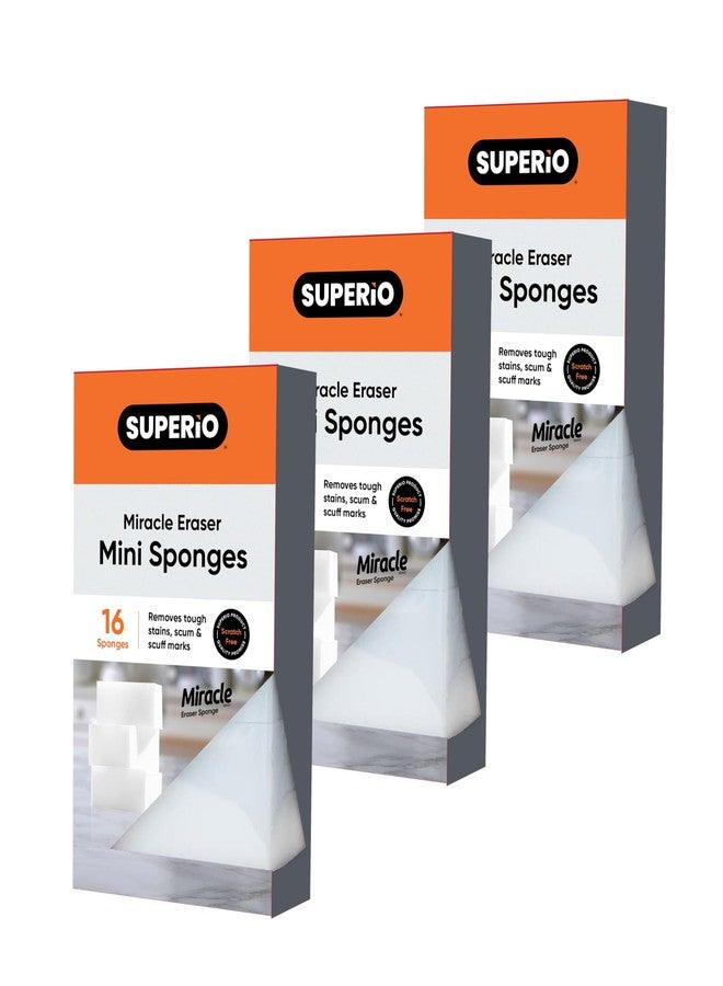 Superior Miracle Eraser Sponge 48 Pack- Mini Cleaning Sponge for Floor, Wall, Melamine Sponge Furniture Removes: Scuffmarks, Dirt, and Tough Stains… (48) - Image 1
