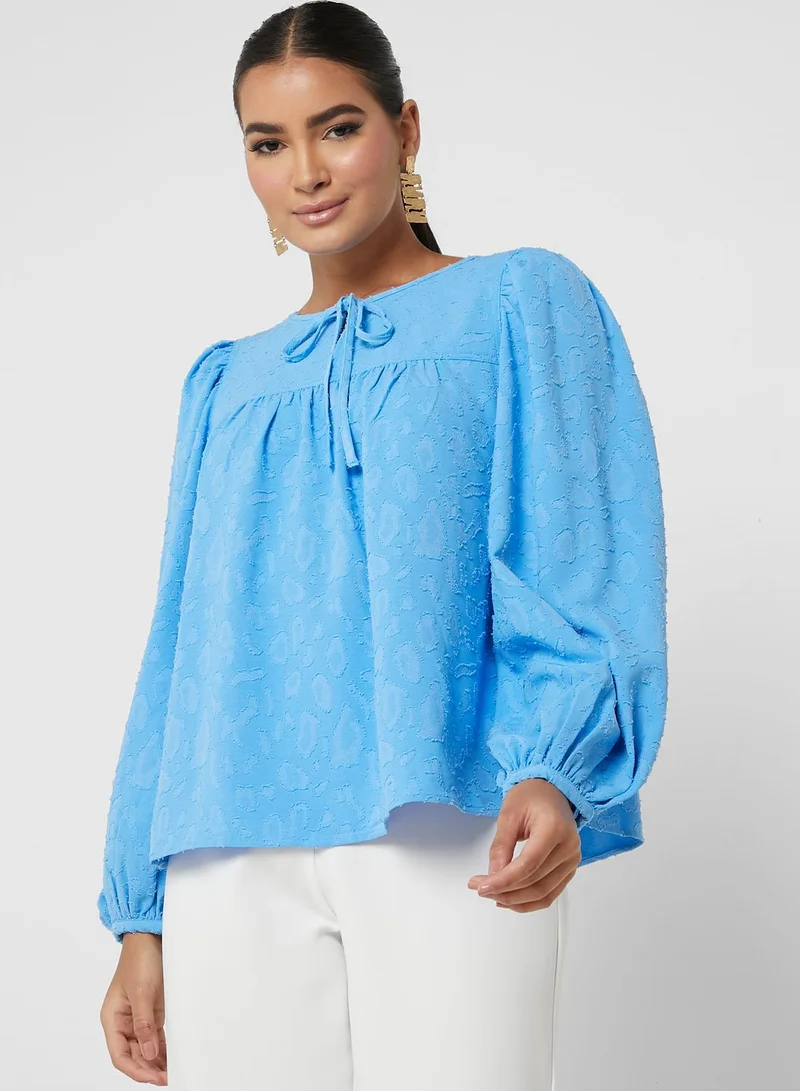 VERO MODA Keyhole Neck Puff Sleeve Top