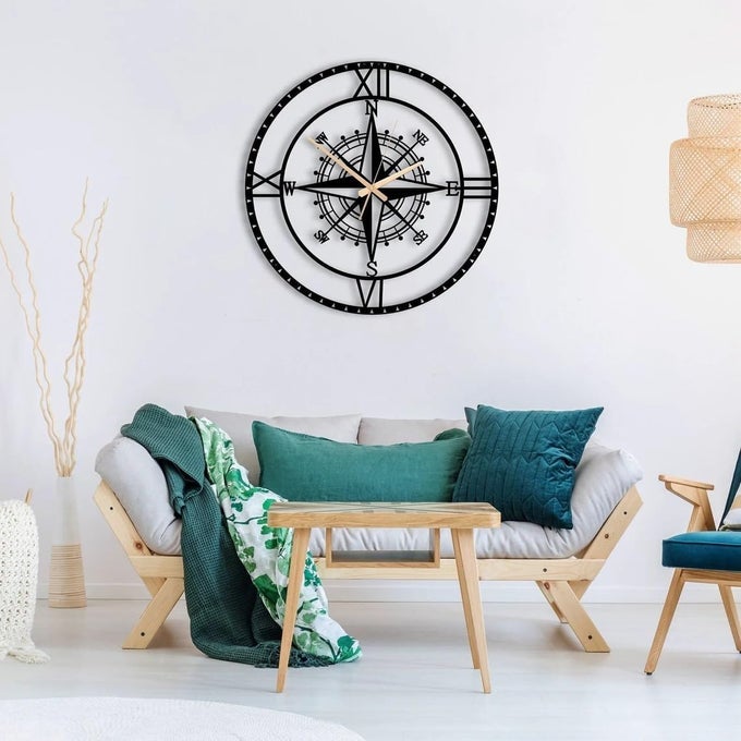 MATERIAL METAL WALL CLOCK BIG SIZE WALL CLOCK MODERN CLOCKS FOR LIVING ROOM STYLISH WALL CLOCKS FOR HOME ANTIQUE BIG SIZE MODERN WALL WATCH FOR HOME DECORBLACK40 CM DA109
