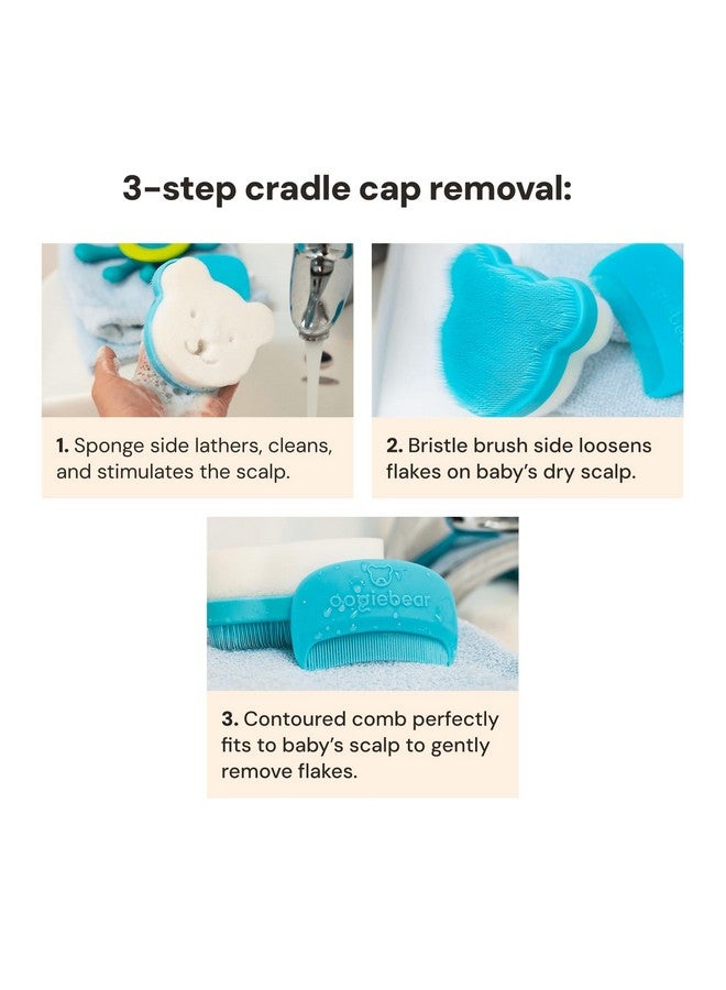oogiebear Cradle Cap Brush Kit for Babies - Gentle and Safe Scalp Massage Care with Sponge, Brush, and Comb for Newborns and Babies - Image 4
