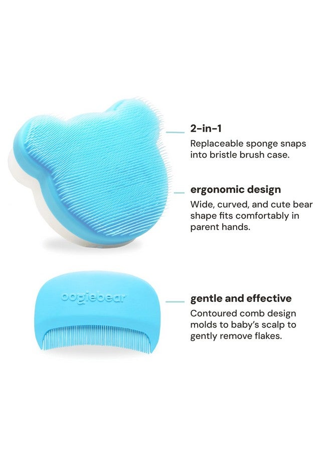 oogiebear Cradle Cap Brush Kit for Babies - Gentle and Safe Scalp Massage Care with Sponge, Brush, and Comb for Newborns and Babies - Image 3