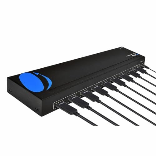 OREI HDMI Splitter 1 in 8 Out with Video Resolutions up to 4K@30hz, EDID Management, 10.2 Gbps Video Bandwidth & Plug and Play Installation - Image 1