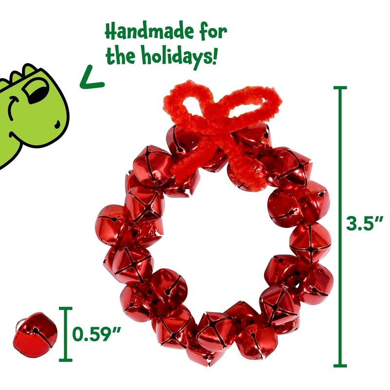 READY 2 LEARN Christmas Crafts | Create Your Own Jingle Bell Wreath Ornaments | Set of 4 | DIY Ornaments for Kids | Christmas Tree Decoration | All Materials Included - Image 3