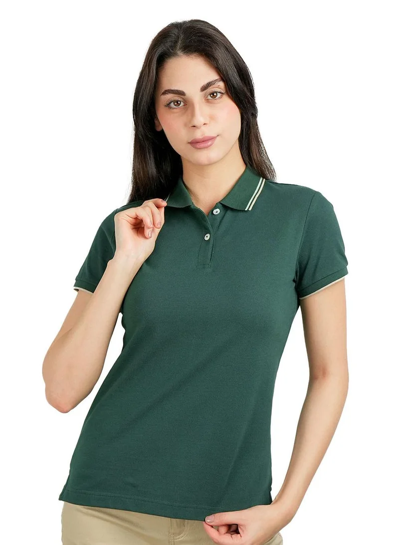 GIORDANO Women's Cotton Lycra Slim Fit Solid Polo