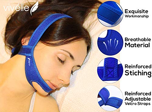 vivelle CPAP Chin Strap - for Men & for Women by Vivélle, Slim Non-Slip, Adjustable, Premium Snore Stopper Device That Helps You Breath Right (Medium) - Image 4