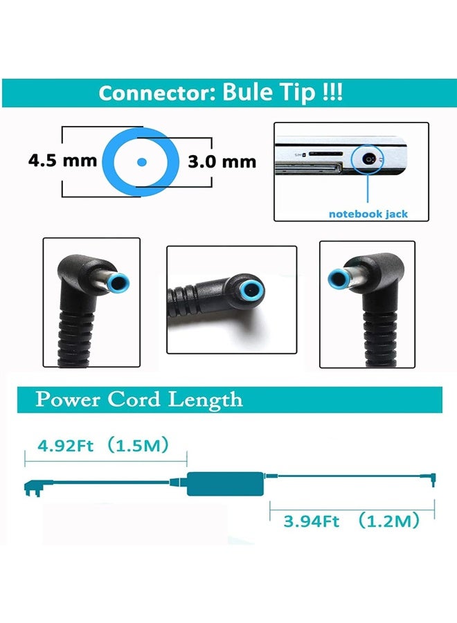 dida-cosmos 65W 45W Laptop Charger for HP pavilion 11 13 14 15 17 Stream 11 13 14 Spectre X360; - Image 3