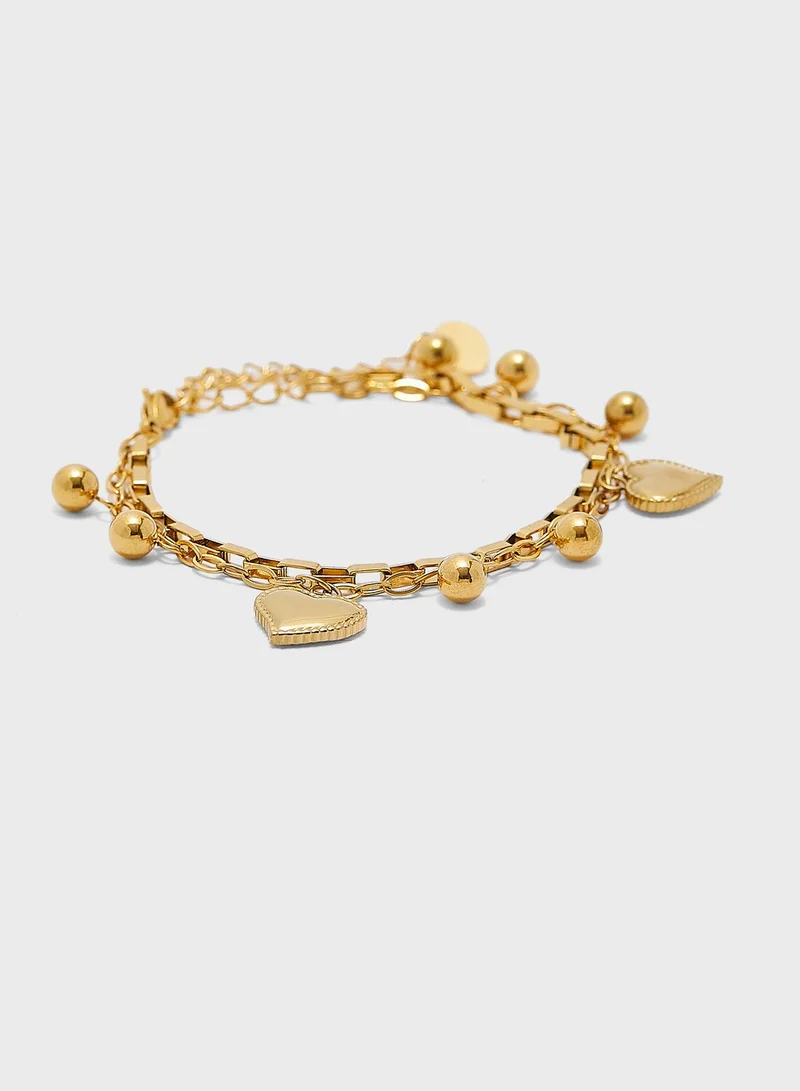 celovis Desiree Heart Bijoux Pendant With Round Tag Bracelet