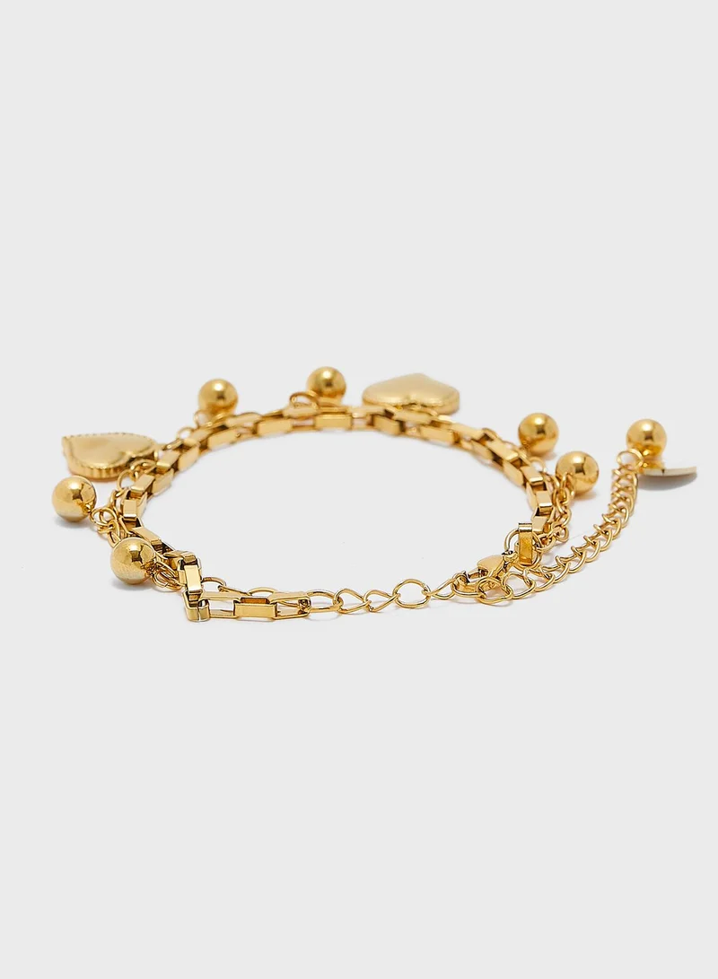 celovis Desiree Heart Bijoux Pendant With Round Tag Bracelet