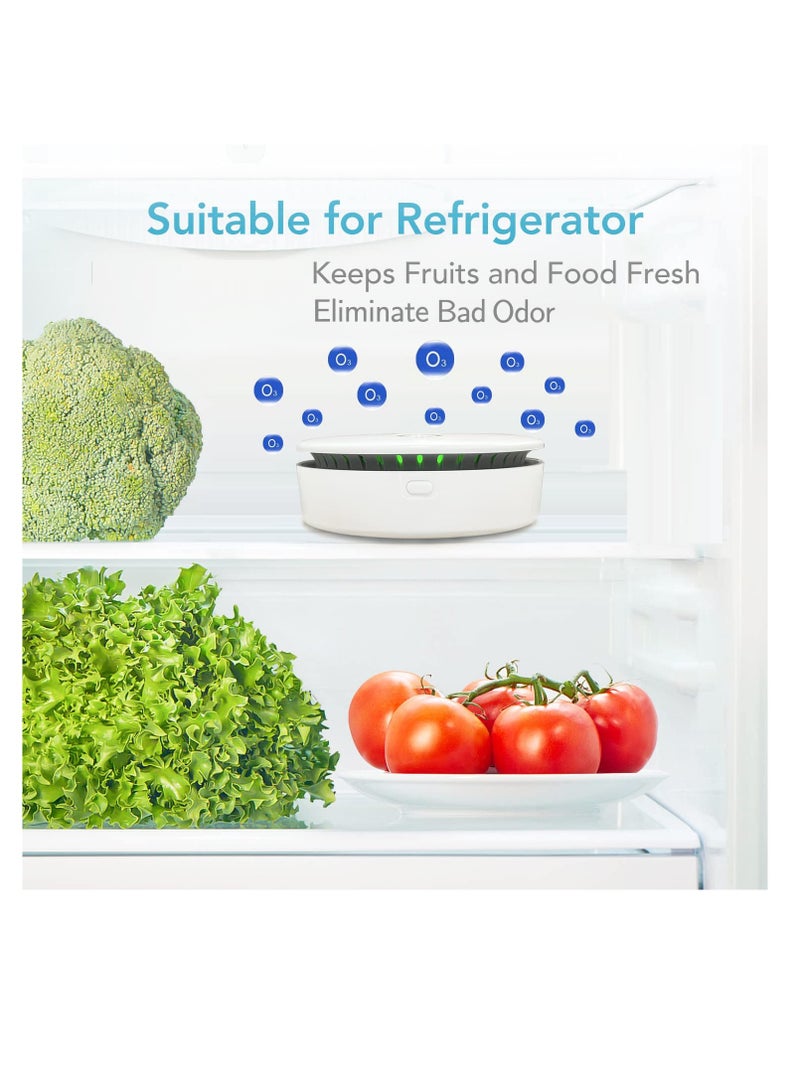 Excefore أجهزة تنقية الهواء لغرفة النوم، جهاز تنقية الهواء المحمول بالأوزون والأيونات 2 في 1، جهاز تنقية الهواء الصغير، جهاز تنقية الهواء للغرف الصغيرة القابل لإعادة الشحن، ينقي الهواء ويزيل الروائح، جهاز تنقية الهواء الأيوني، أبيض - Image 4