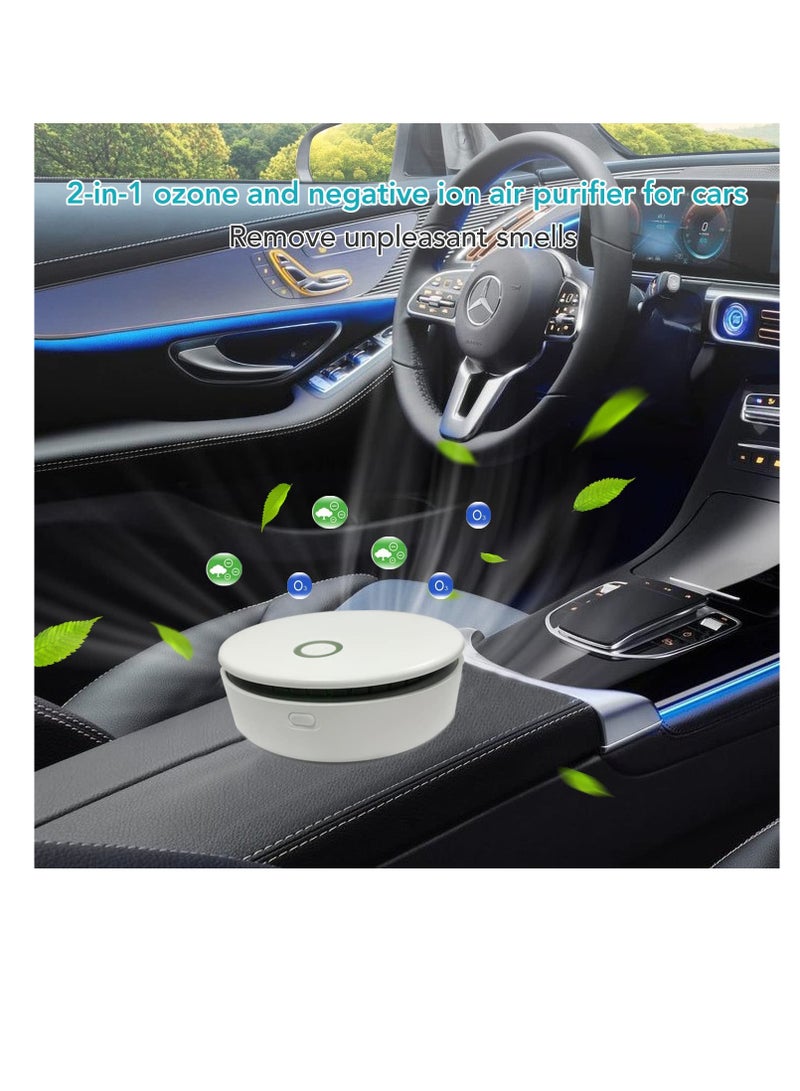 Excefore أجهزة تنقية الهواء لغرفة النوم، جهاز تنقية الهواء المحمول بالأوزون والأيونات 2 في 1، جهاز تنقية الهواء الصغير، جهاز تنقية الهواء للغرف الصغيرة القابل لإعادة الشحن، ينقي الهواء ويزيل الروائح، جهاز تنقية الهواء الأيوني، أبيض - Image 5