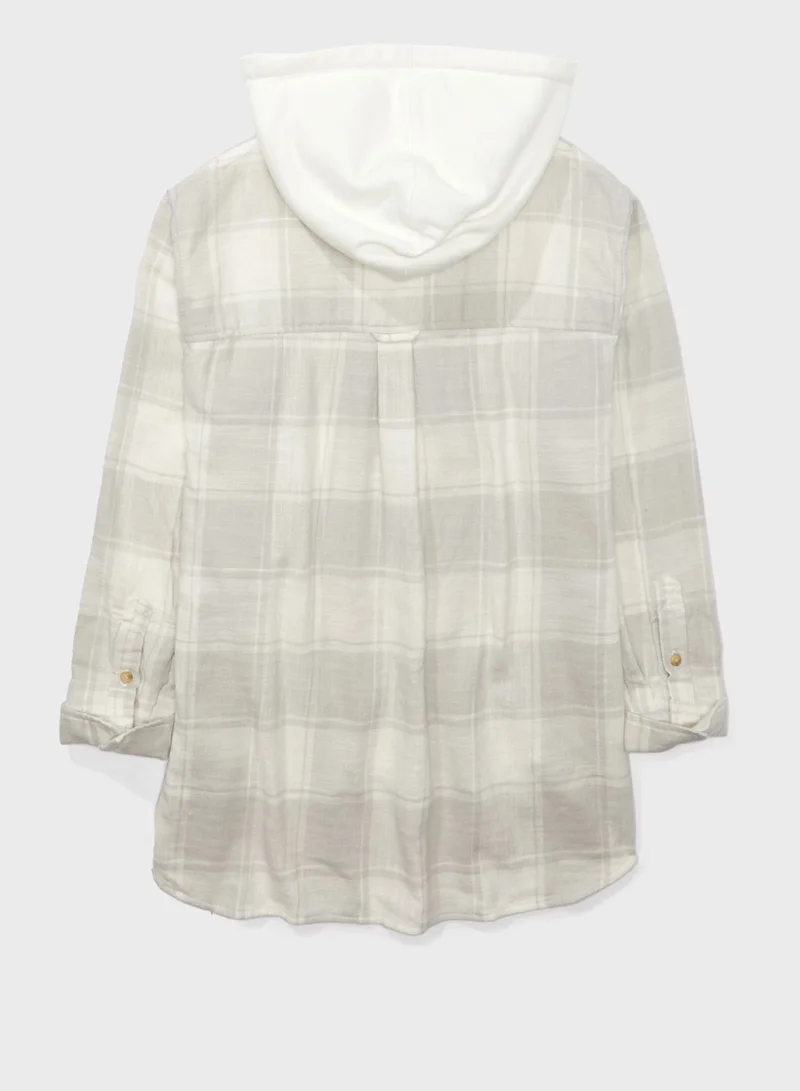 American Eagle Checked Hoodie