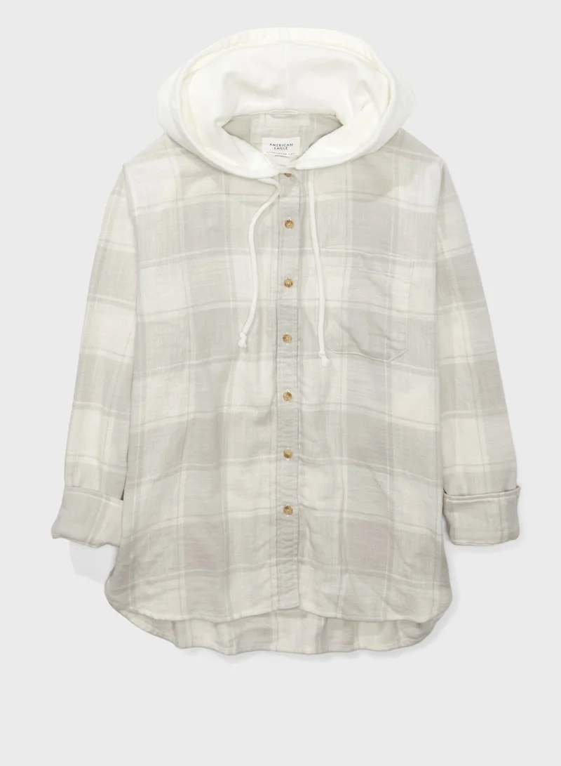American Eagle Checked Hoodie