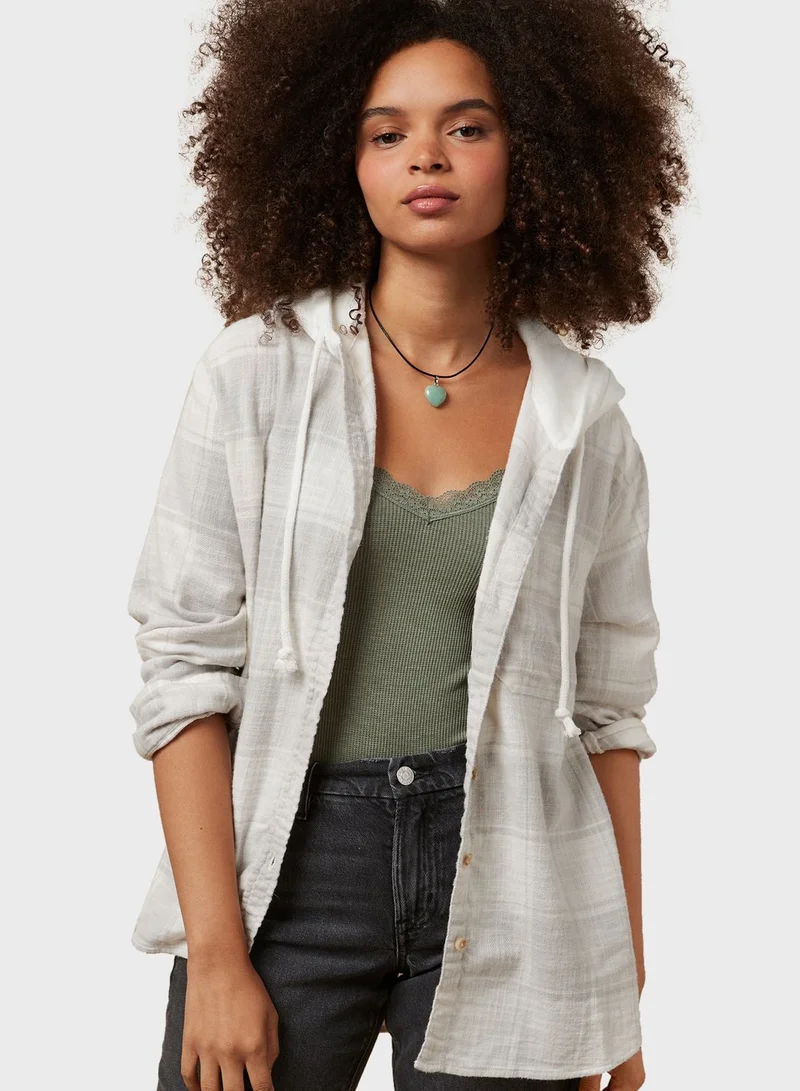 American Eagle Checked Hoodie
